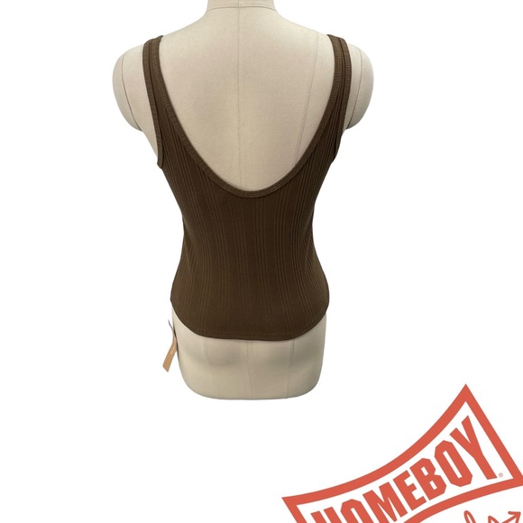 Reformation Chocolate Ribbed Tank Top - Picture 2 of 6